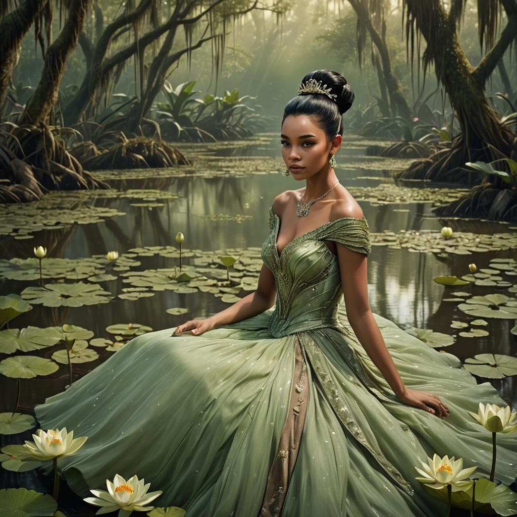Swamp Princess in Ball Gown: Fantasy Art
