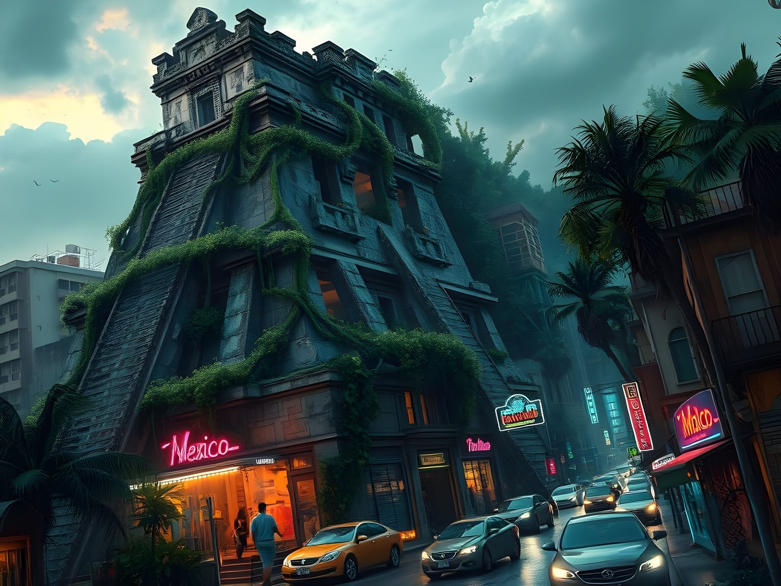 Mayan Temple Rave in Modern Mexico City