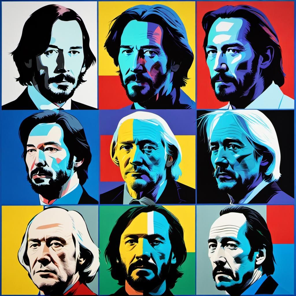 Vibrant Pop Art Screen Print in Bauhaus Style