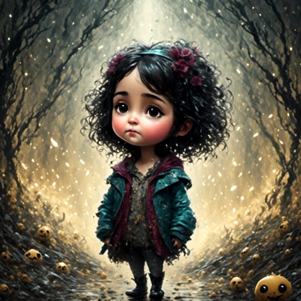 Chibi Character Overwhelmed by Sadness in 2D Animation