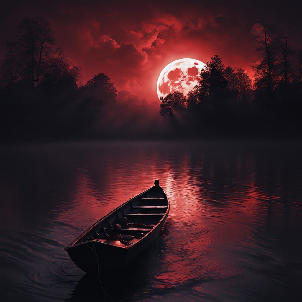 Crimson River Moonlit Masterpiece
