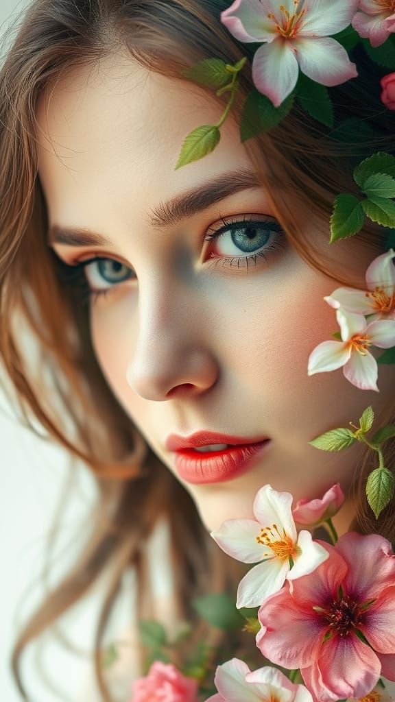 Ethereal Portrait of Woman in Nature