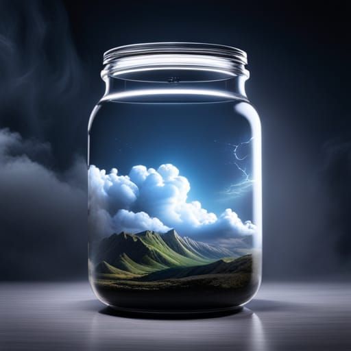 Tornado in a Jar: 3D Rendered Fantasy Art