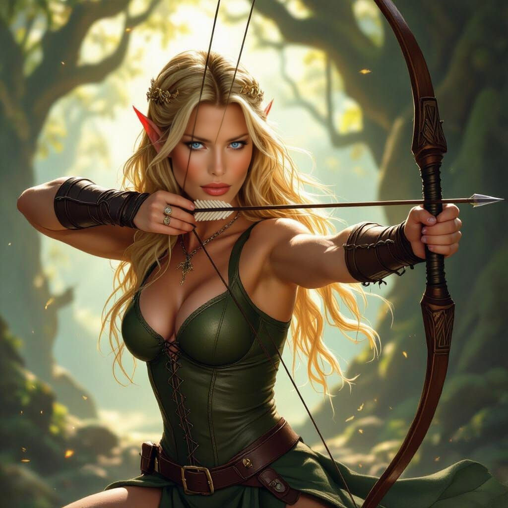 Elven Warrior Princess Claudia Schiffer in Lord of the Rings