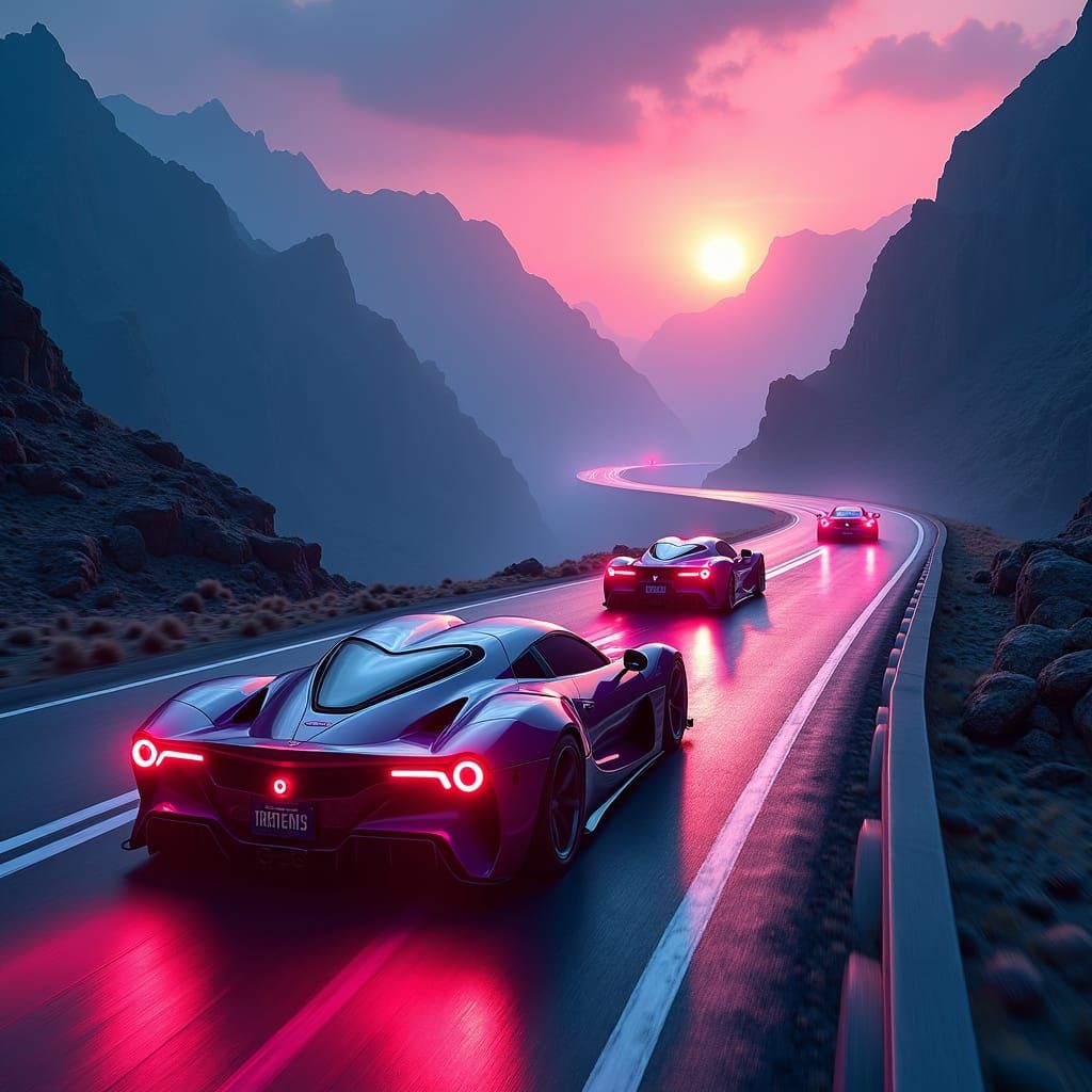 High-Speed Highway Race in a Mystical Landscape