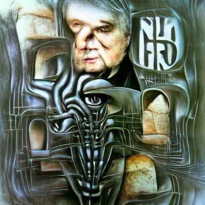 Neo-Cubist Biomechanical Fusion Art