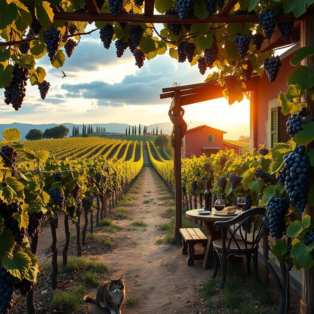 Vineyards at Sunset