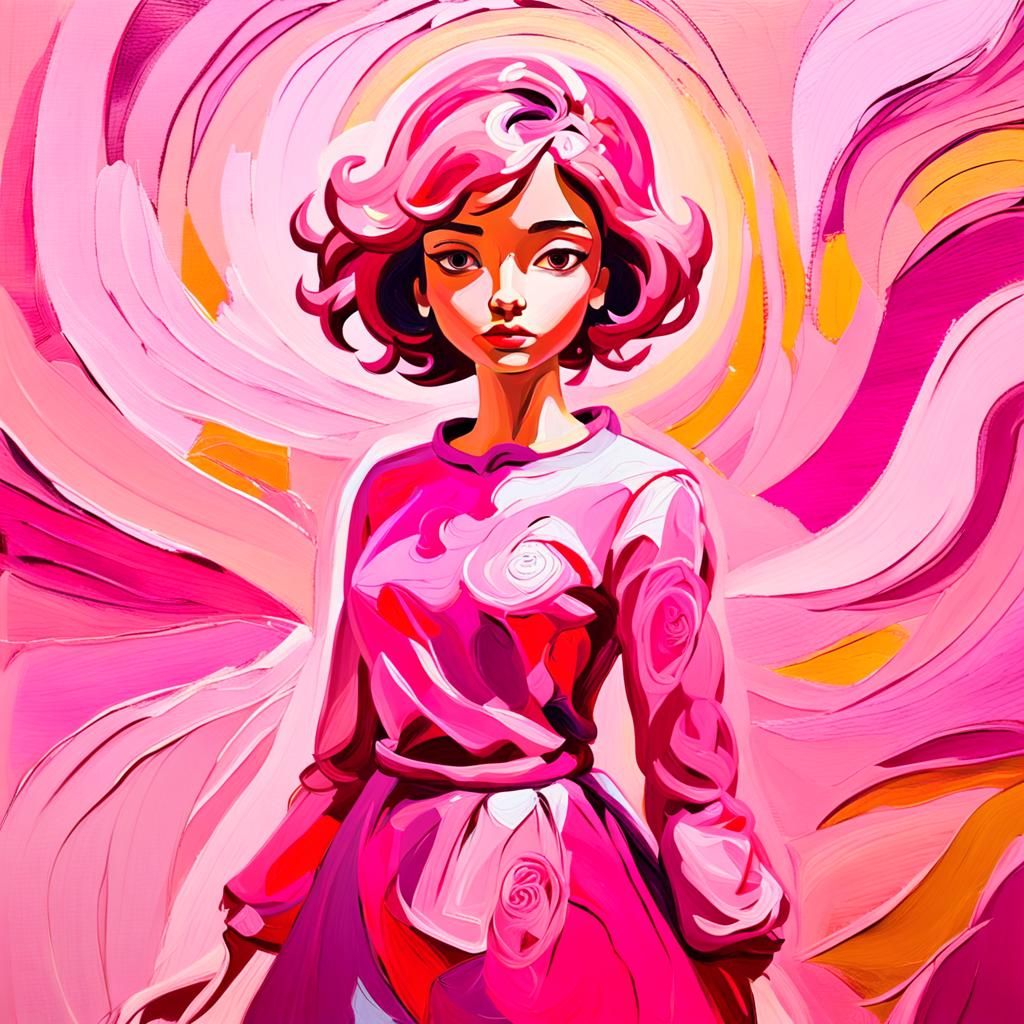Pink Figure in Pink World: Fauvist Abstract Expressionism