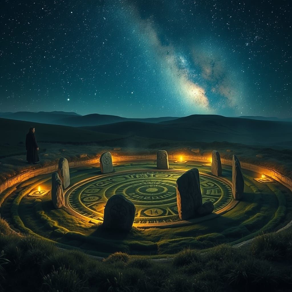 Mystical Neolithic Enclosure at Twilight