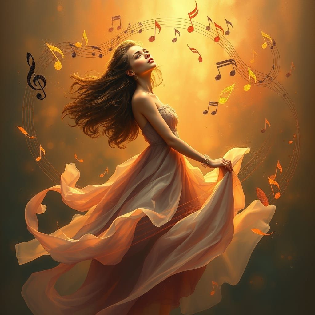 Ethereal Melody Goddess in Whimsical Harmony
