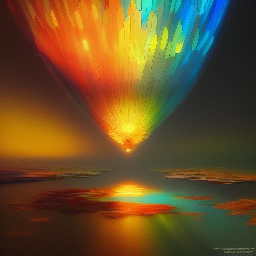 Stained Glass Flower Mask in Digital Landscape Art