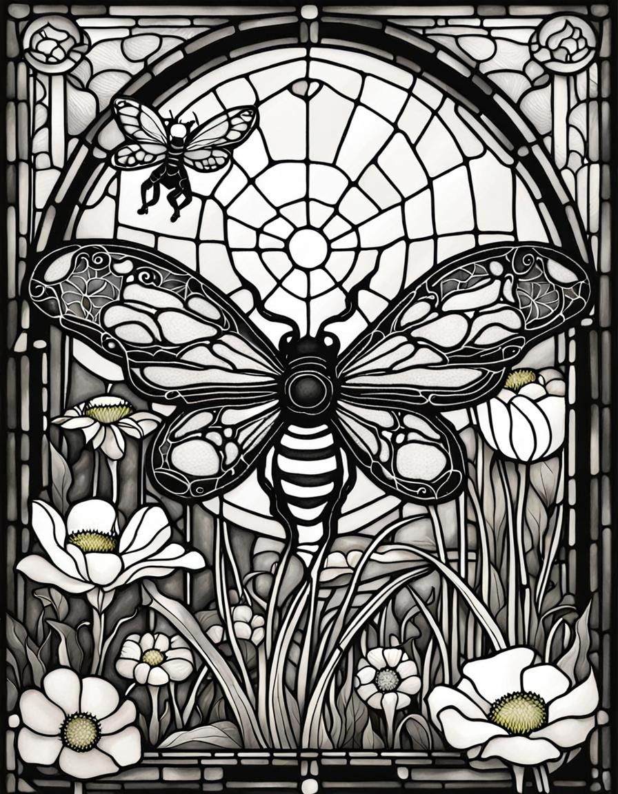 Deadly Venom in Art Nouveau Stained Glass Style