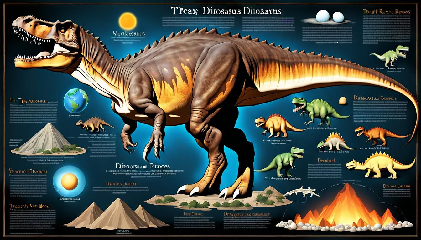 Vibrant Dinosaur Illustration with Scientific Accuracy