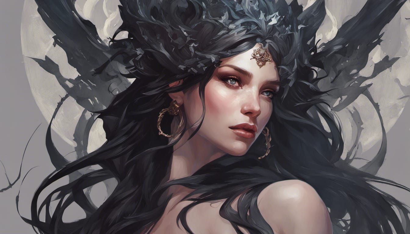 Goddess of Darkness: Shar, a Hyperdetailed Portrait