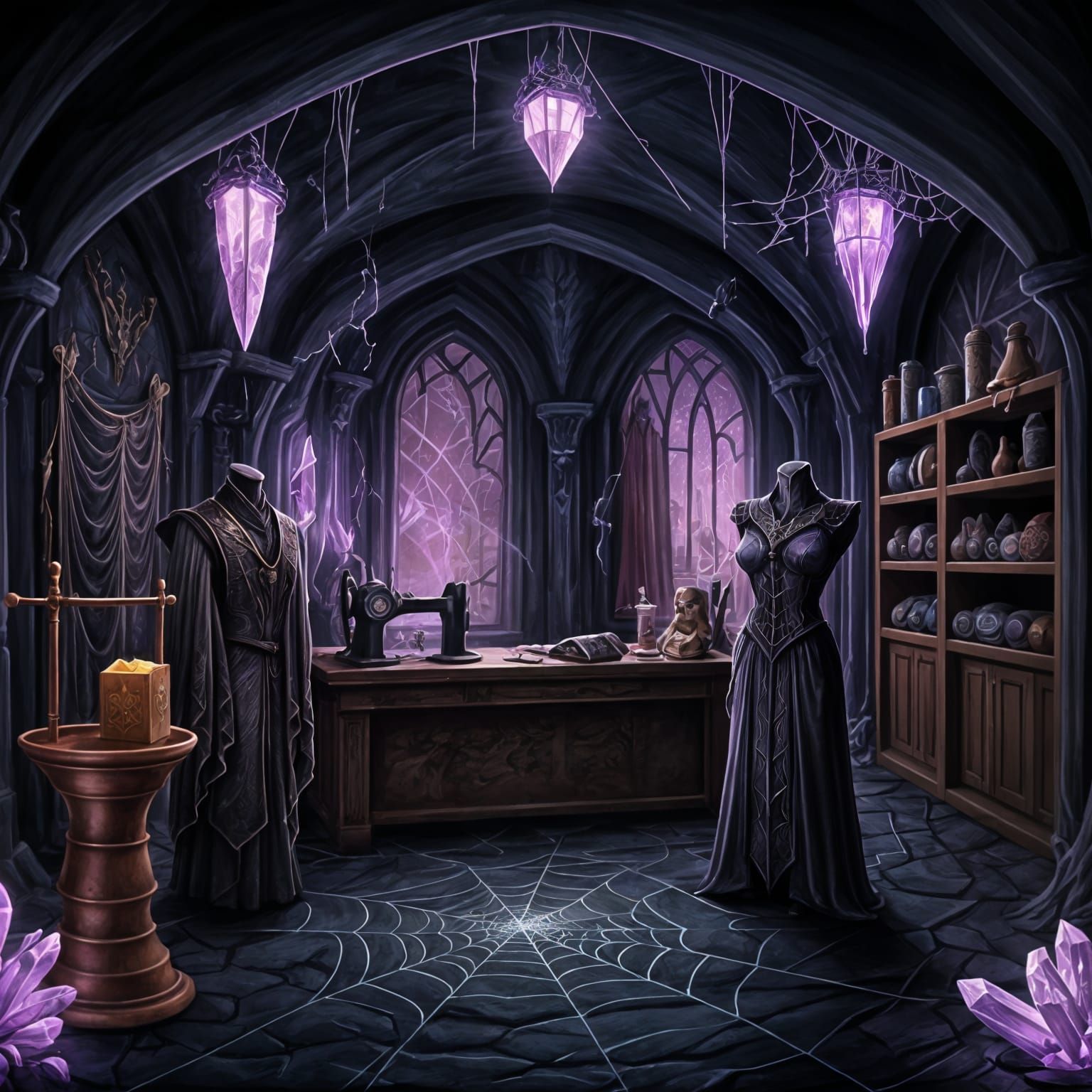 Mysterious Drow Tailoring Workshop in the Underdark