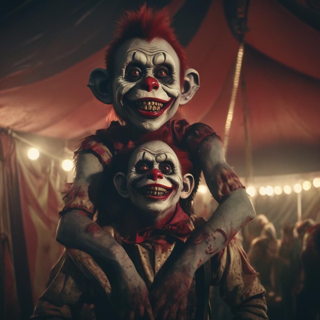 Zombie Monkey Clowns in a Creepy Circus