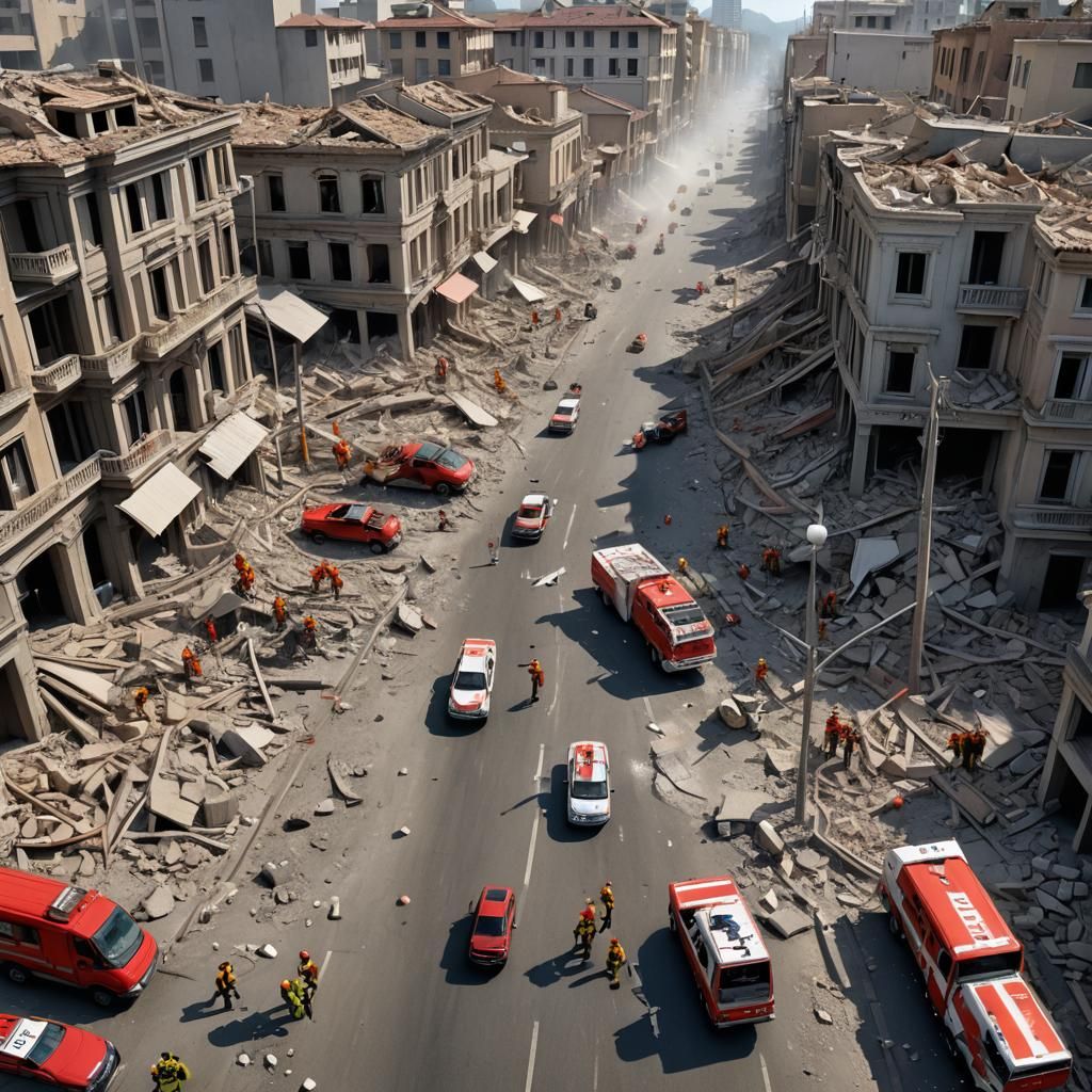 Earthquake Aftermath: Destruction and Rescue in 3D
