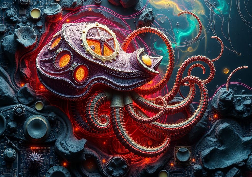 Organic Motherboard with Nautilus Shell Design