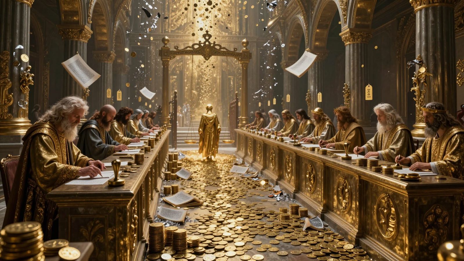 Divinity Fused with Gold in Haunting Cinematic Scene