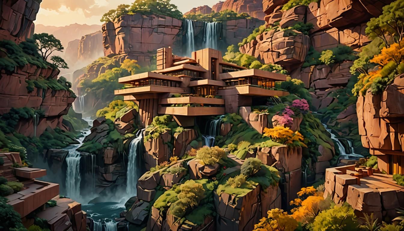 Futuristic Organic Architecture: Frank Lloyd Wright Inspired