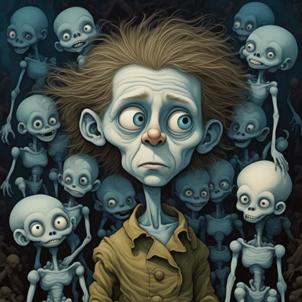 Anxious Man with Demons in Digital Matte Painting