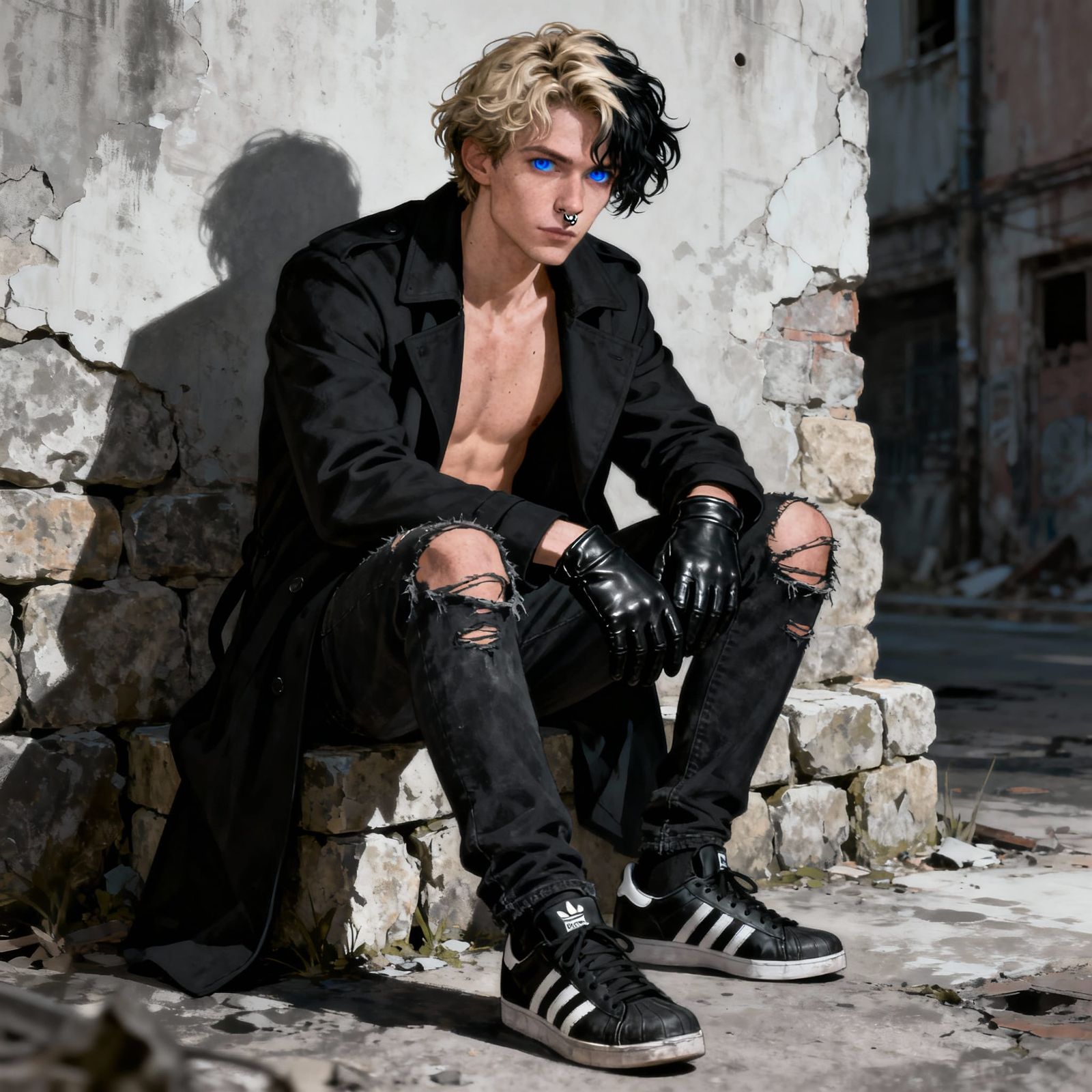 Urban Man in Chiaroscuro Lighting Concept Art