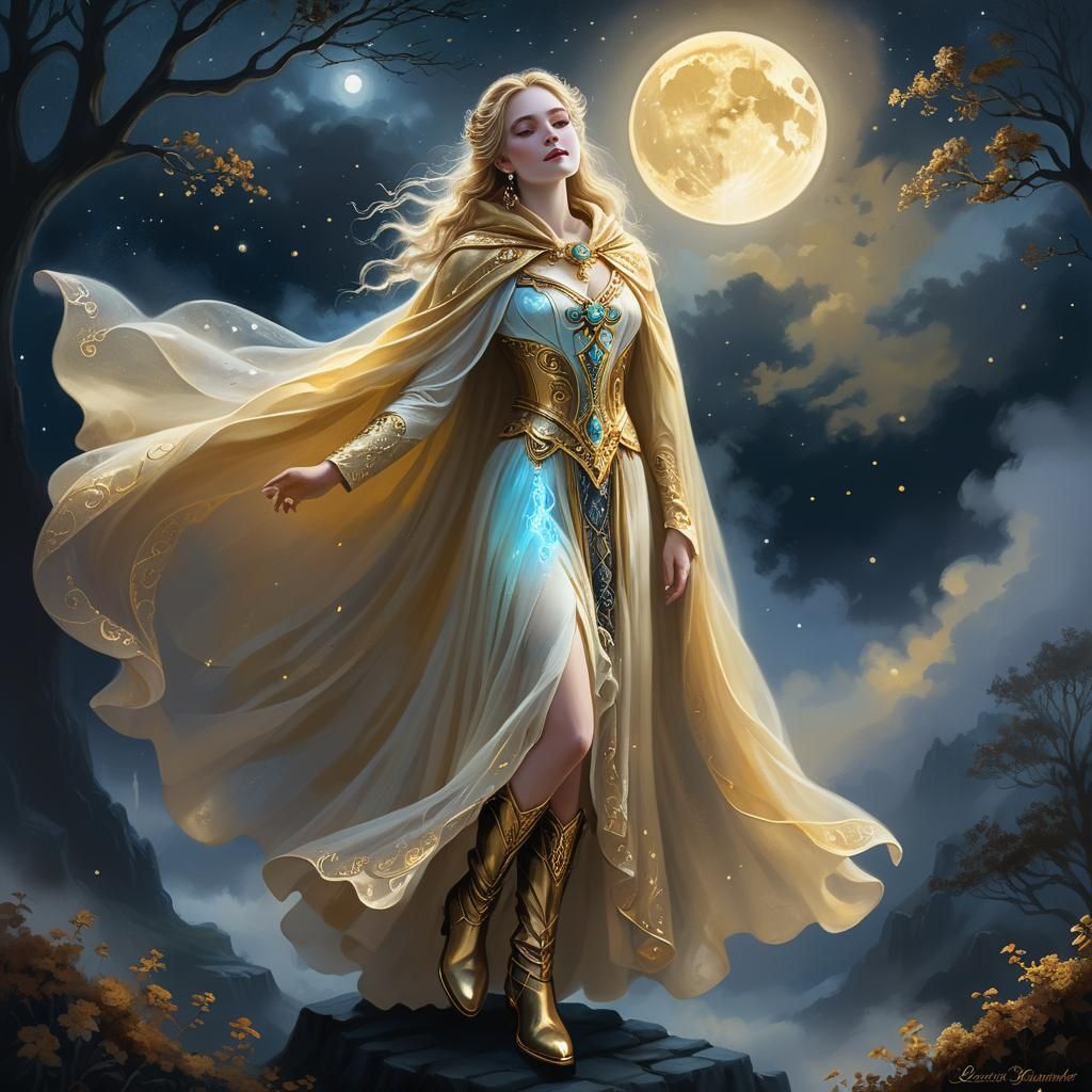 Ethereal Goddess of the Moonlit Night