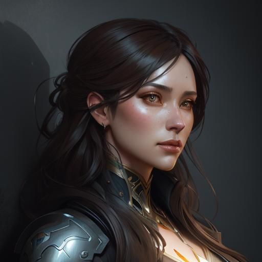 Girl Paints Herself: Hyperdetailed Portrait