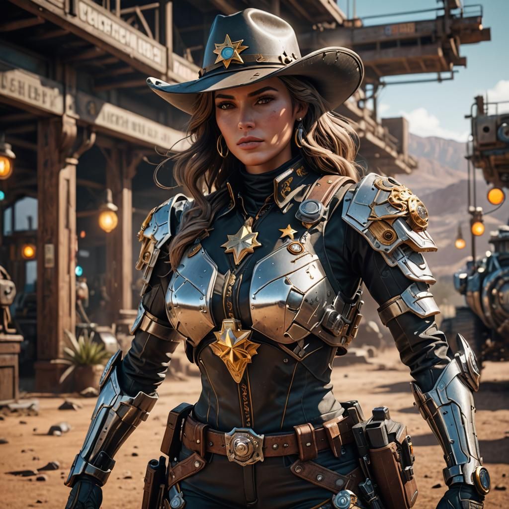 Futuristic Female Sheriff in the Old West