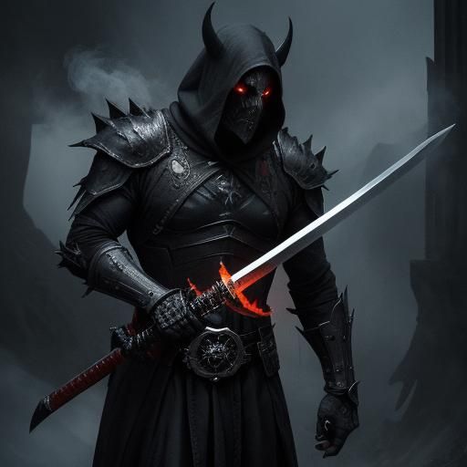 Ominous Katana with Evil Energy in Dark Fantasy Art