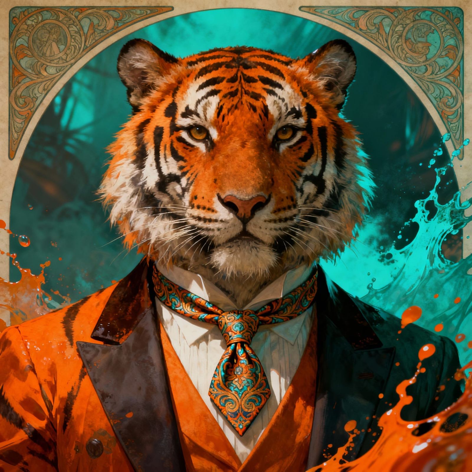 Gentleman Tiger in Dynamic Lighting Concept Art