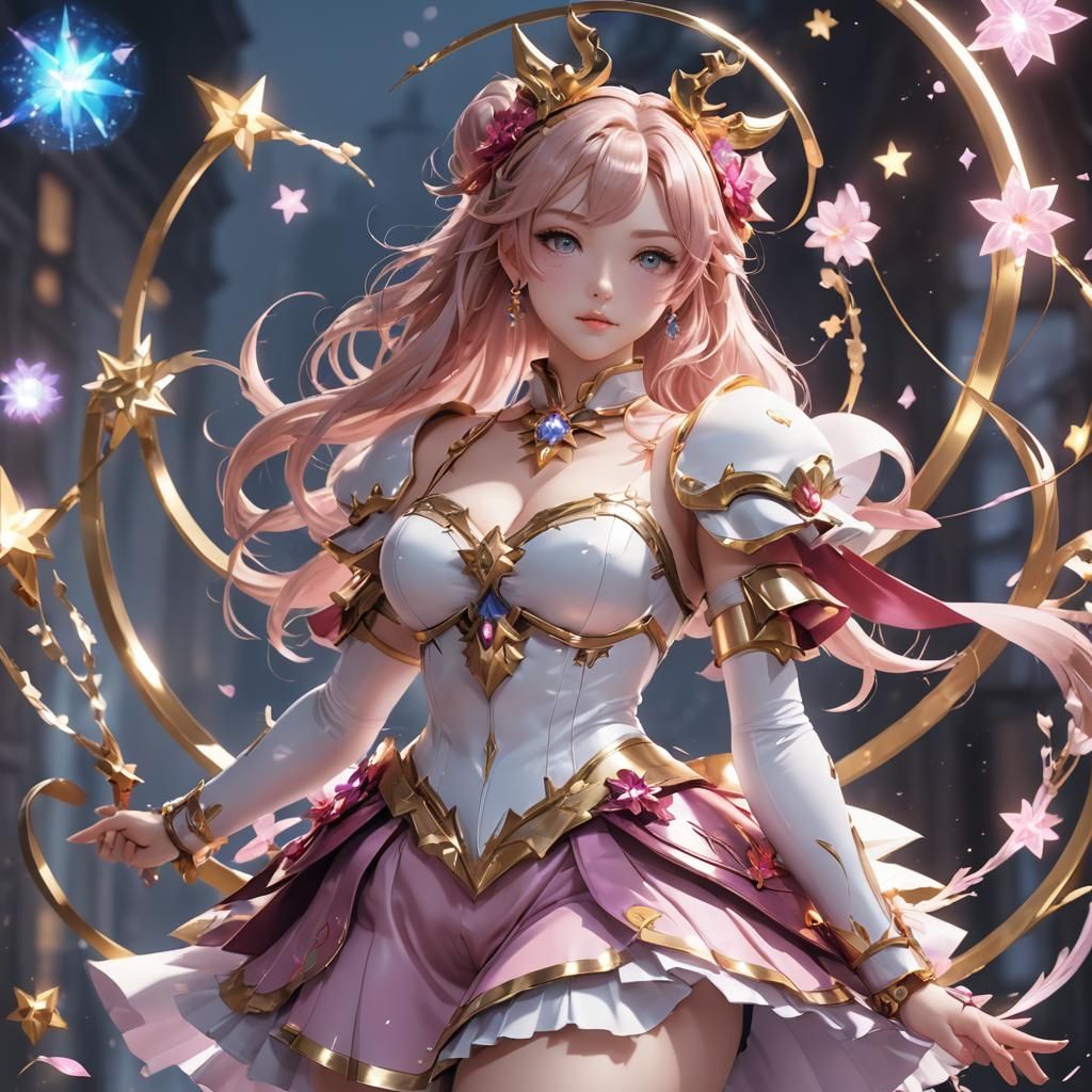 Curvy Magical Girl in 3D Anime Art