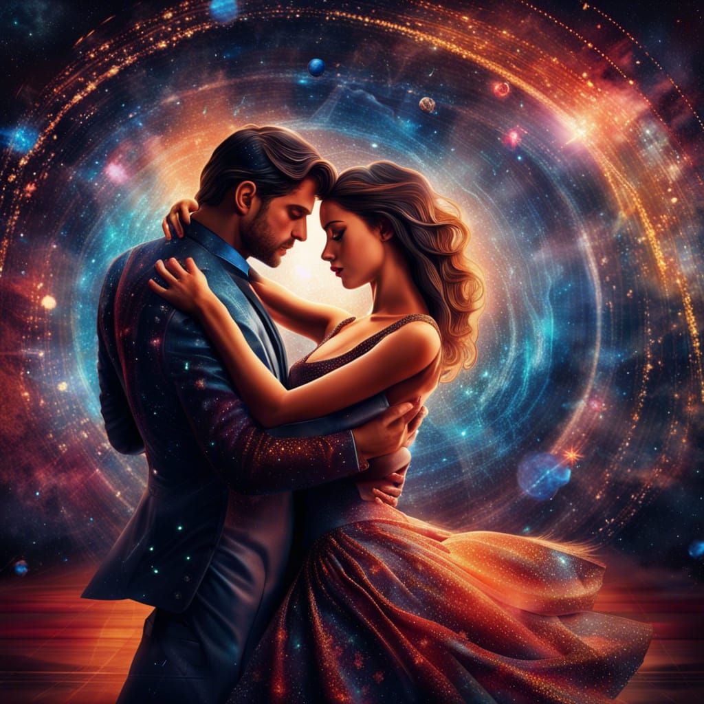 Intergalactic Tango: A Couple's Dance of Love