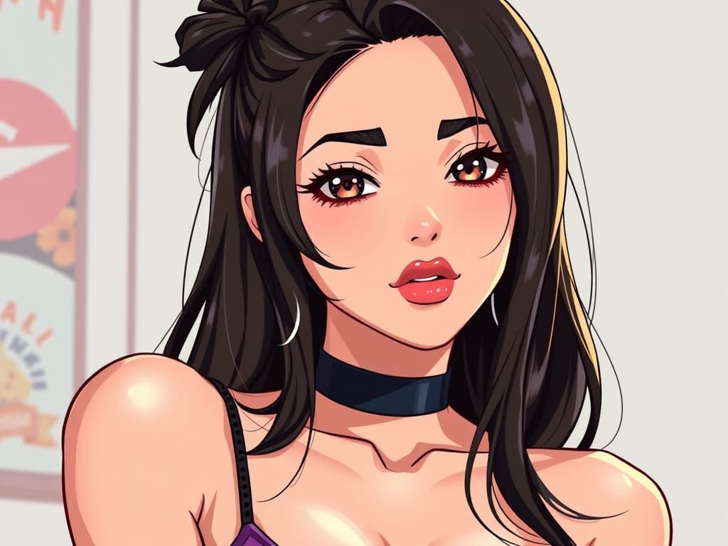 Anime Portrait of a Beautiful Young Woman