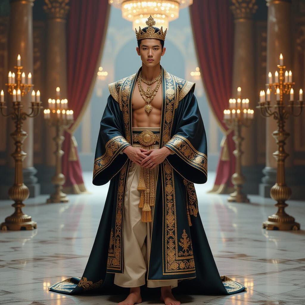 Regal Korean Prince in Majestic Palace