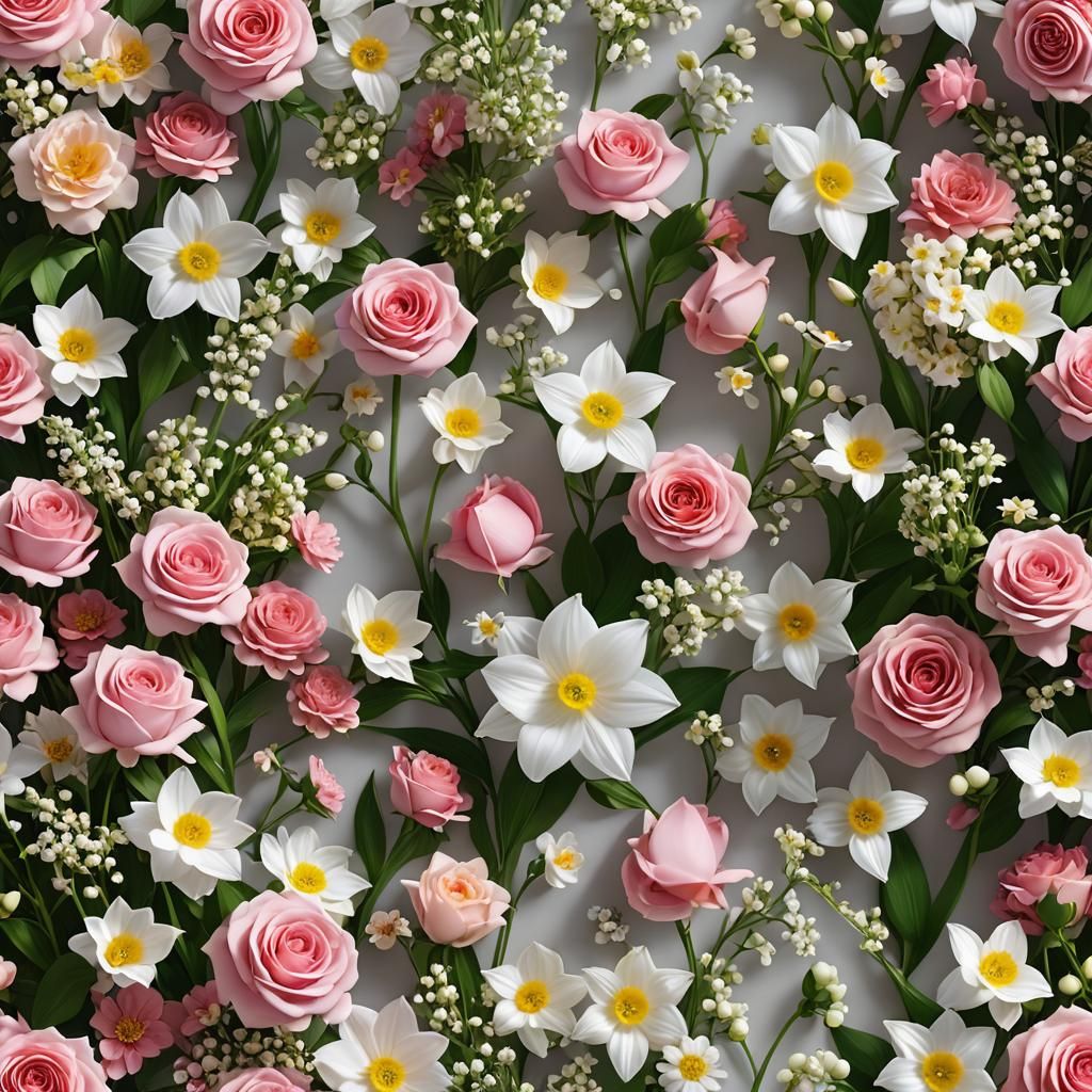 Floral Still Life in 3D Anime Style