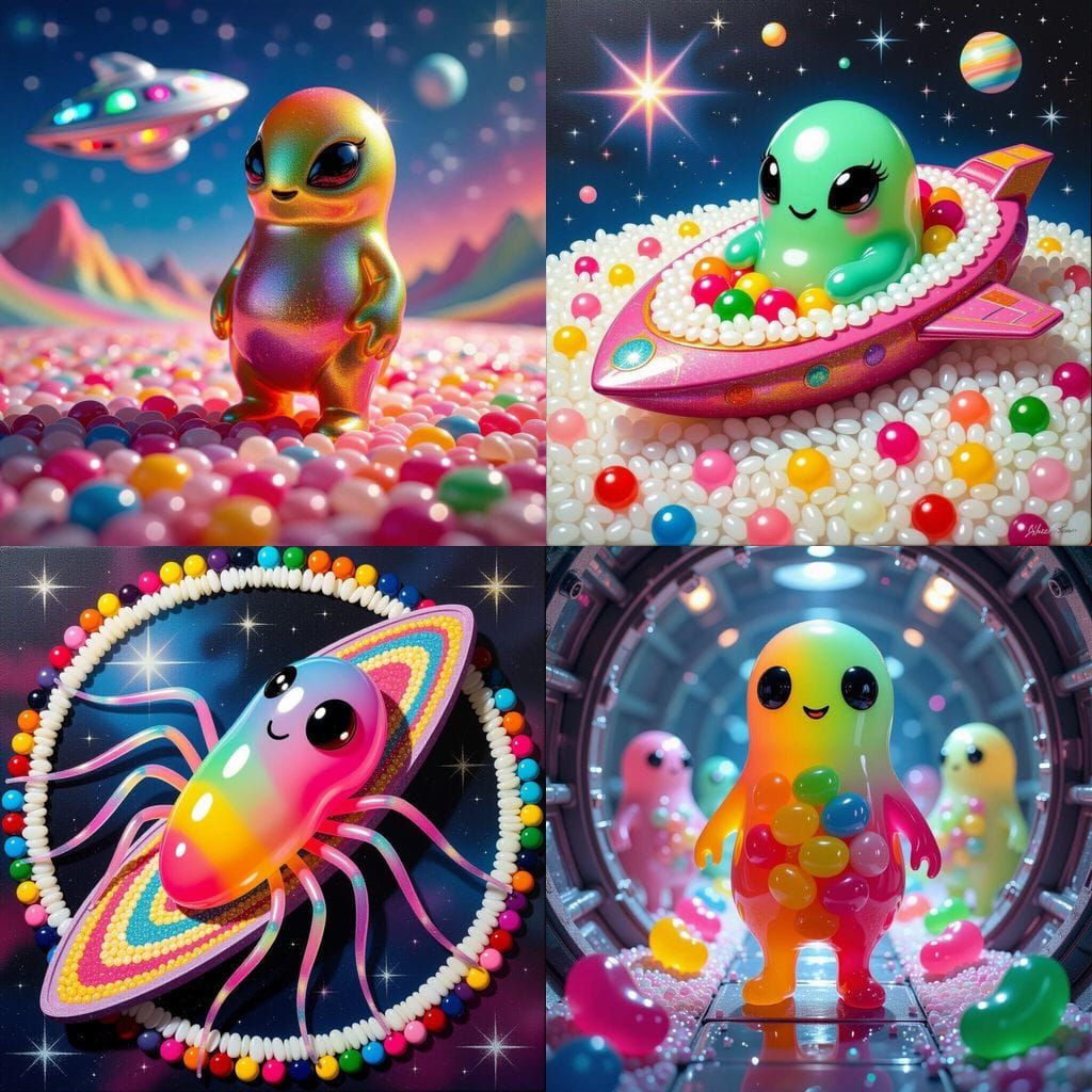 Gooey Jelly Bean Aliens on Soulinium Spaceship