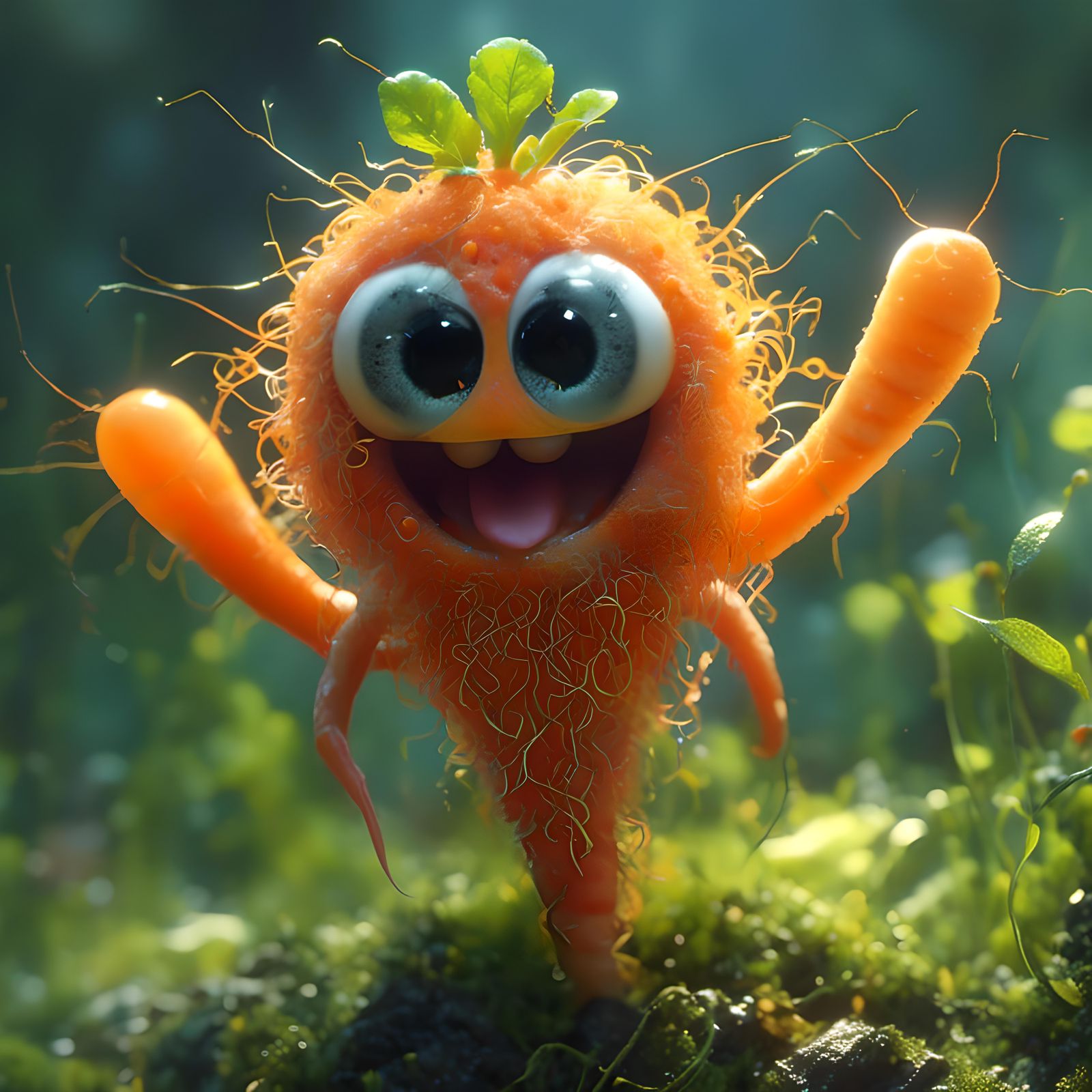 Cute Creepy Carrot in Japanese Pop-Surrealist Style