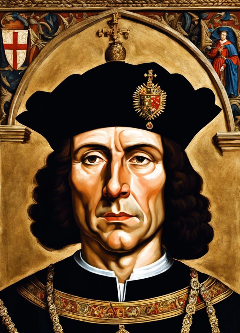 Richard III Portrait in Medieval Painting Style