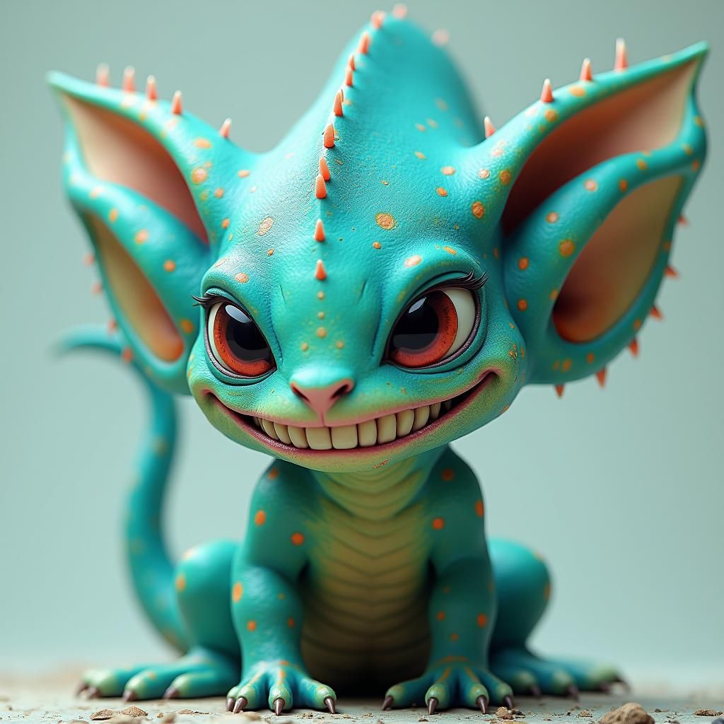 Whimsical Alien Creature with Reddit Helmet