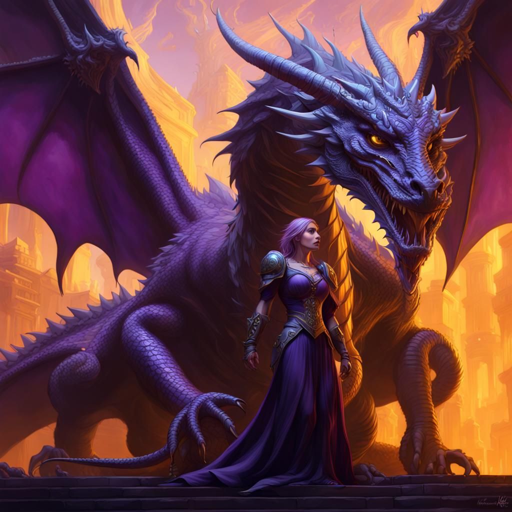 Dragon Guardian in Dark Fantasy Art Style