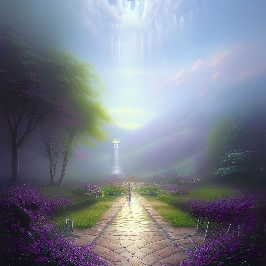 Ethereal Fantasy Scene: Trapped Lion Seeking Freedom