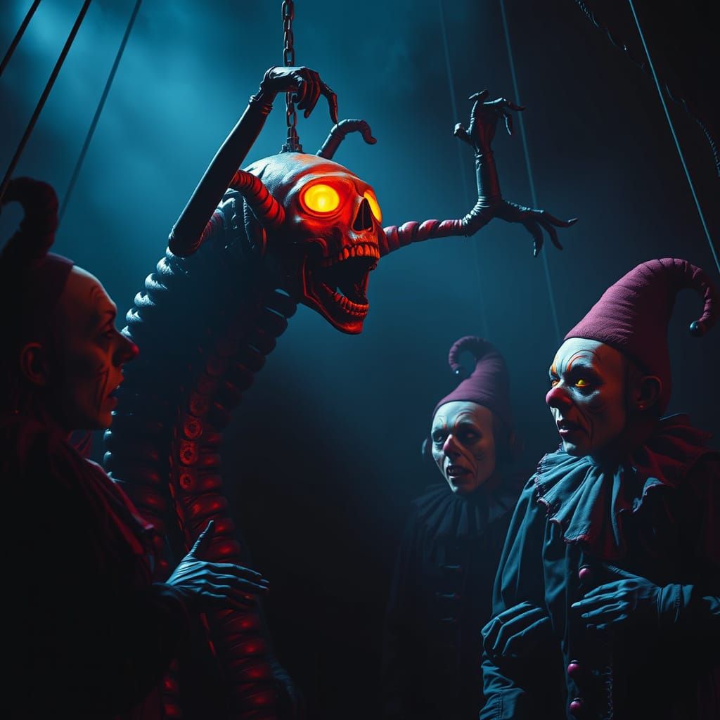 Dark Circus: Contortionist in a Neon Surreal Dream