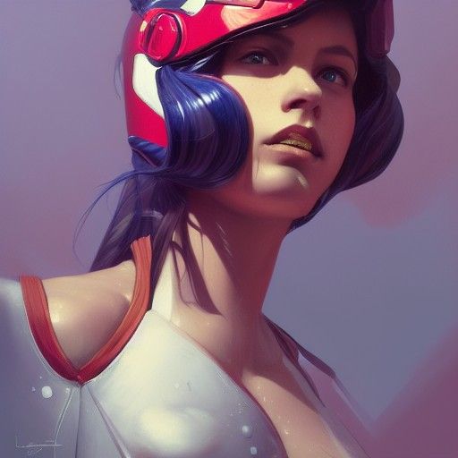 Hyperdetailed Roller Derby Portrait in Art Nouveau Style