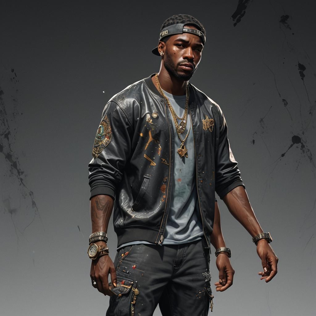 Portrait of Atlanta Rapper in Detailed Matte Painting