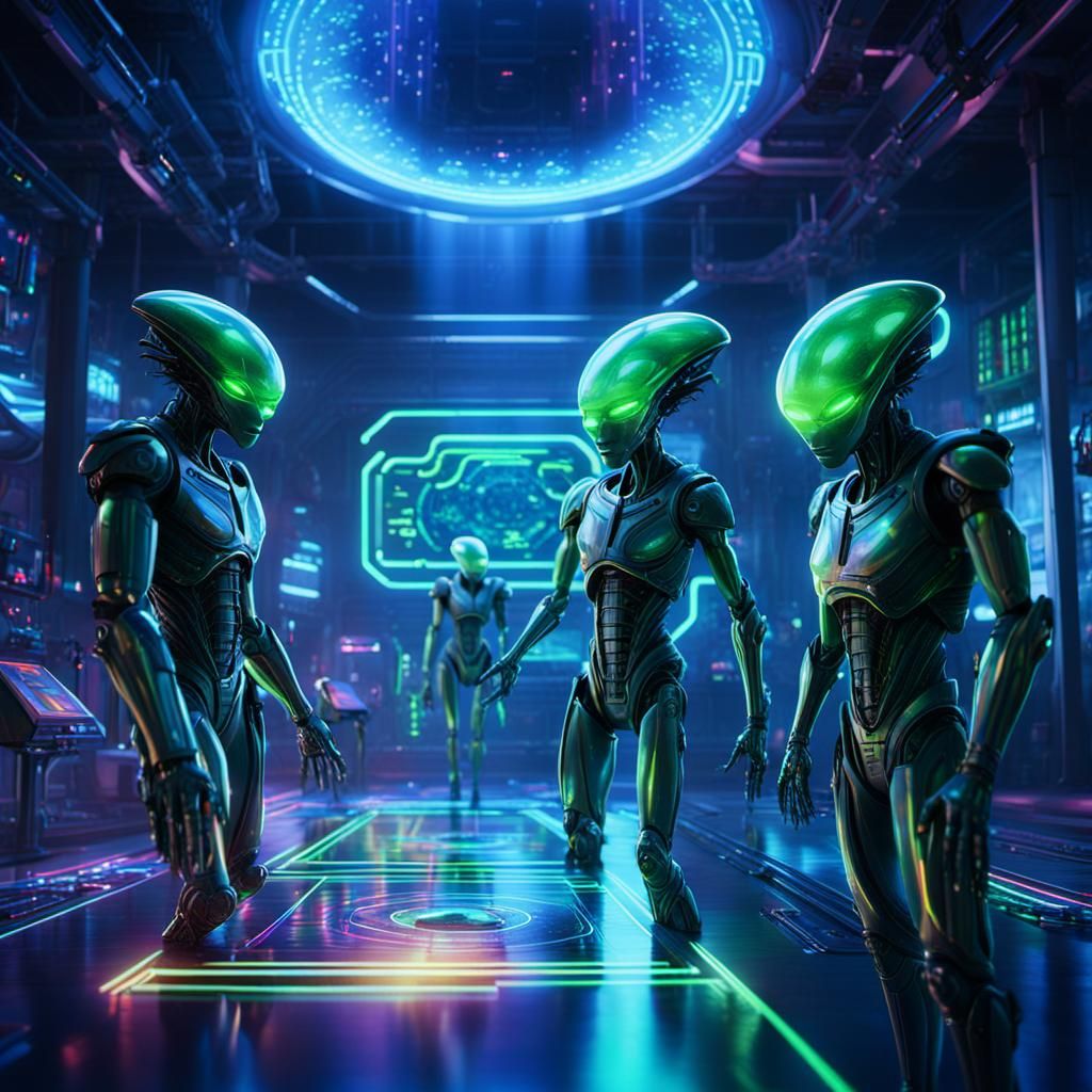 Dazzling Sci-Fi Holograms in a Futuristic Laboratory