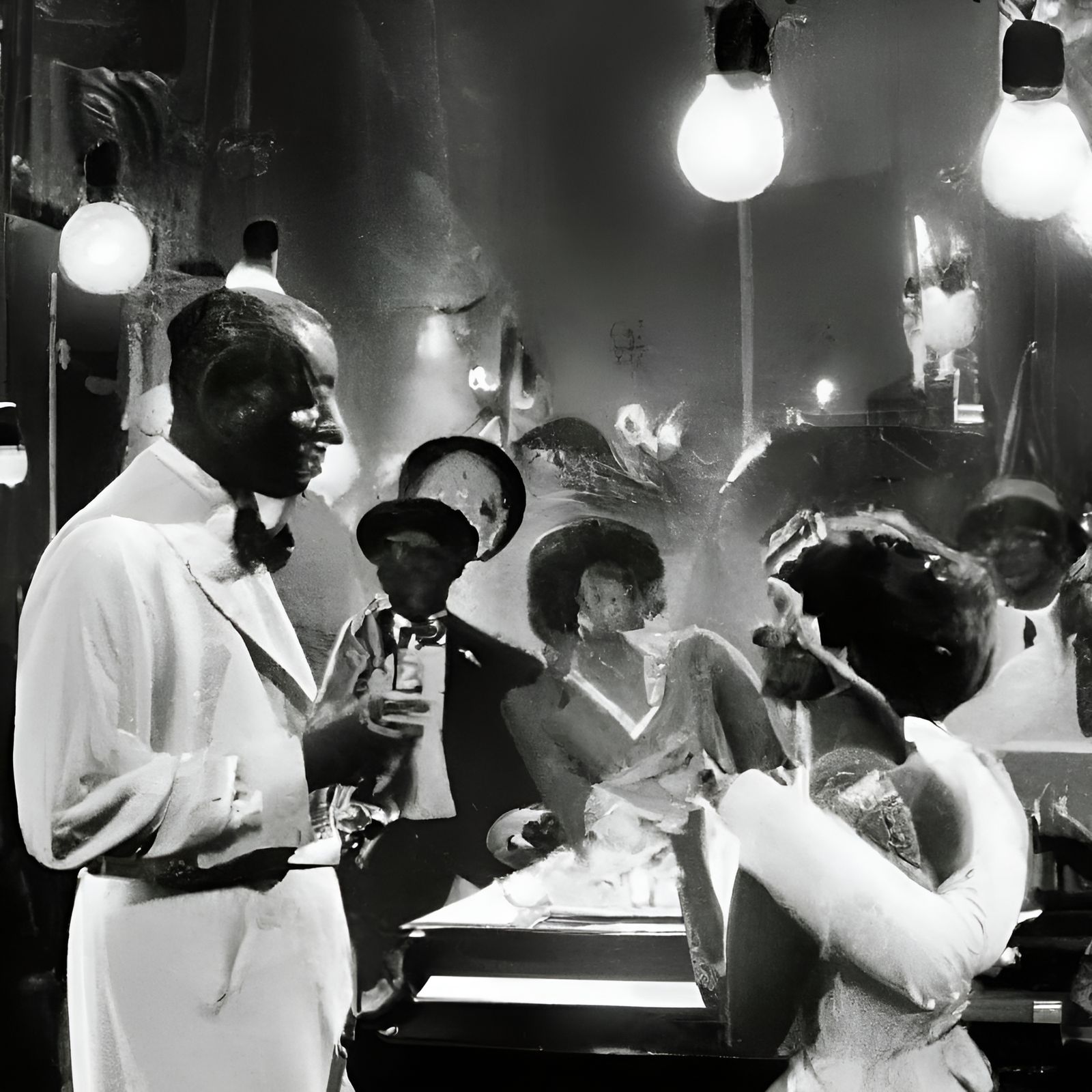 Harlem Renaissance Jazz Scene in Art Deco Style