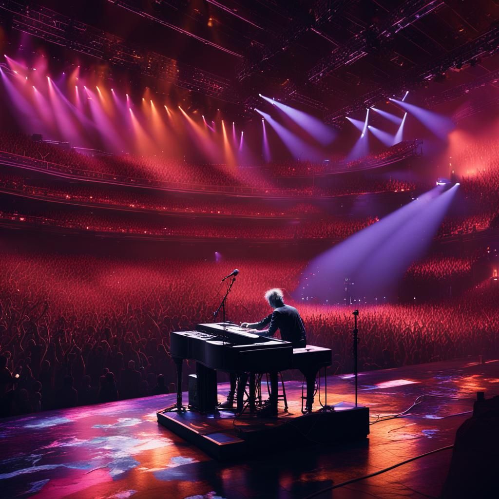 Radiohead Concert: Stage Lights in Detailed Matte Painting