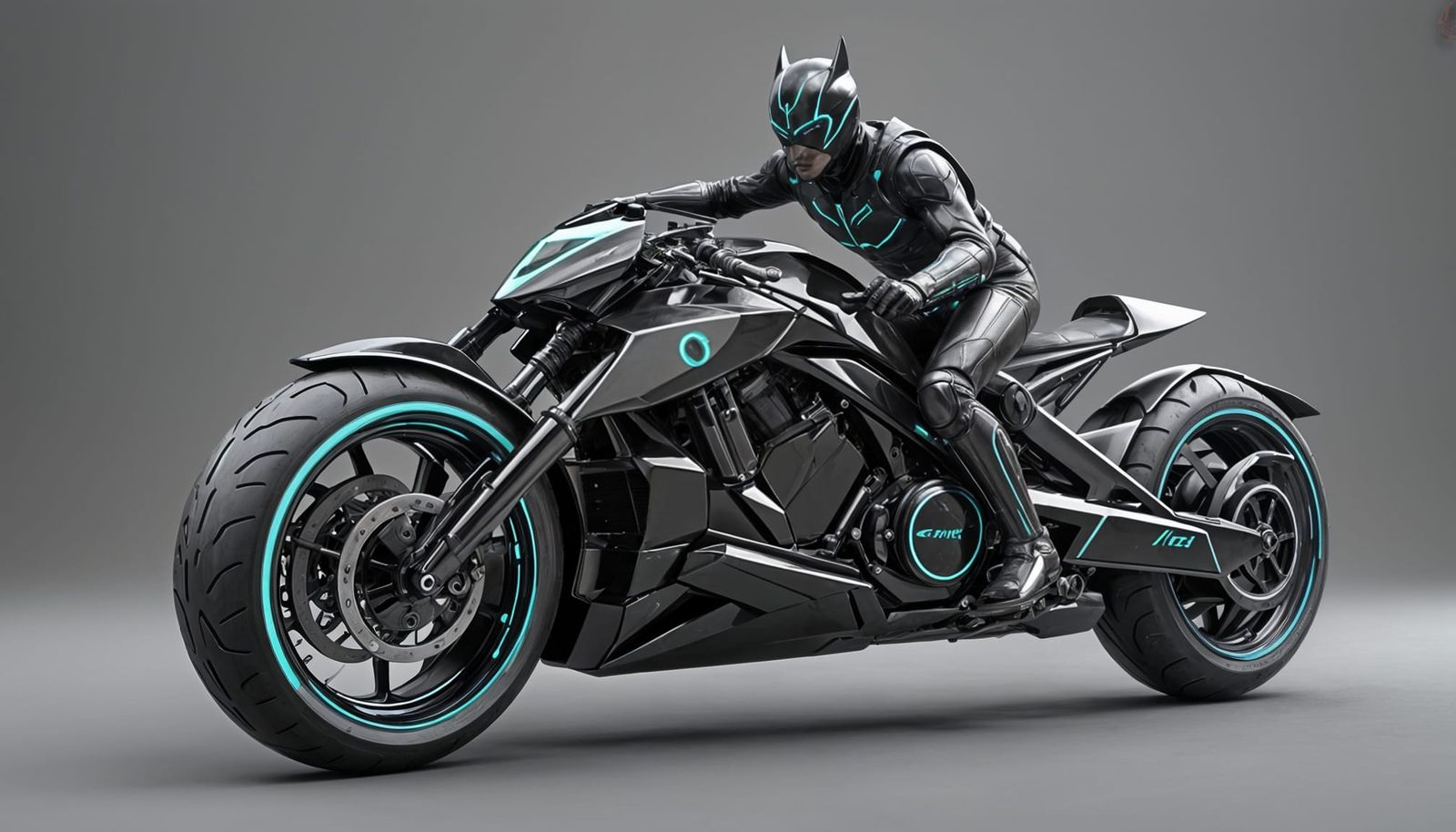 Futuristic Motorcycle Inspired by Tron and Batman