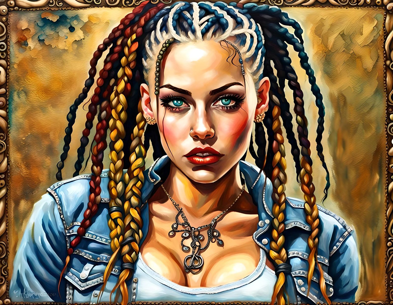 Expressive Woman in Mixed Media Encaustic Painting